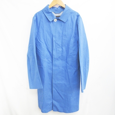 マッキントッシュ Mackintosh 国内正規品 ゴム引き ステンカラーコート レインコート ジャケット 羽織り 上着 比翼 無地 コットン ブルー系 青 38 約m相当 Ibo23 0525 メンズ 098 ベクトルパーク