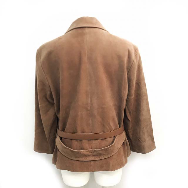 エルメス HERMES ラムレザー ヌバック 比翼 テーラード ジャケット 革 