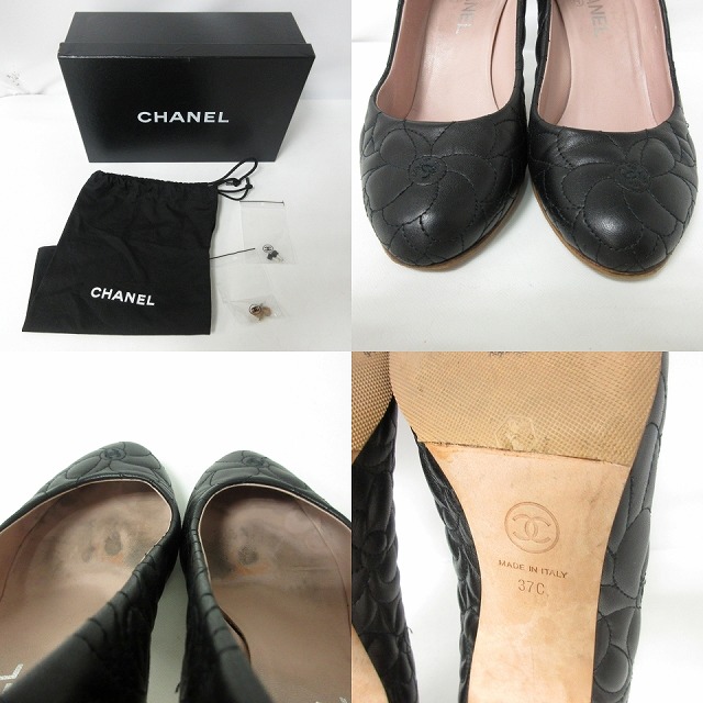 シャネル CHANEL カメリア キルティング パンプス ココマーク フラワー 