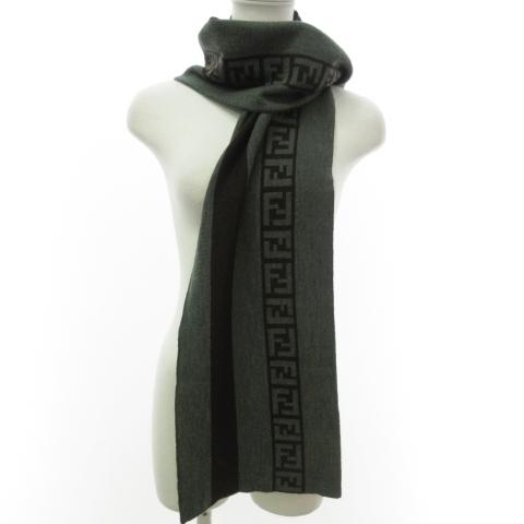 フェンディ FENDI 美品 マフラー ストール ズッカ柄 イタリア製 ウール  