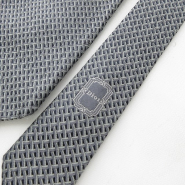 クリスチャンディオール　新品ネクタイ　グレー Christian Dior クリスチャンディオール シルクネクタイ グレー