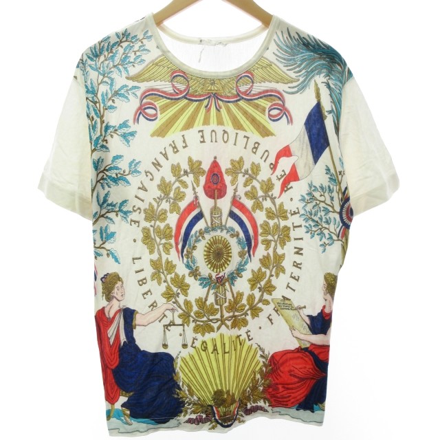エルメス HERMES ヴィンテージ Tシャツ カットソー 半袖 コットン 総柄 