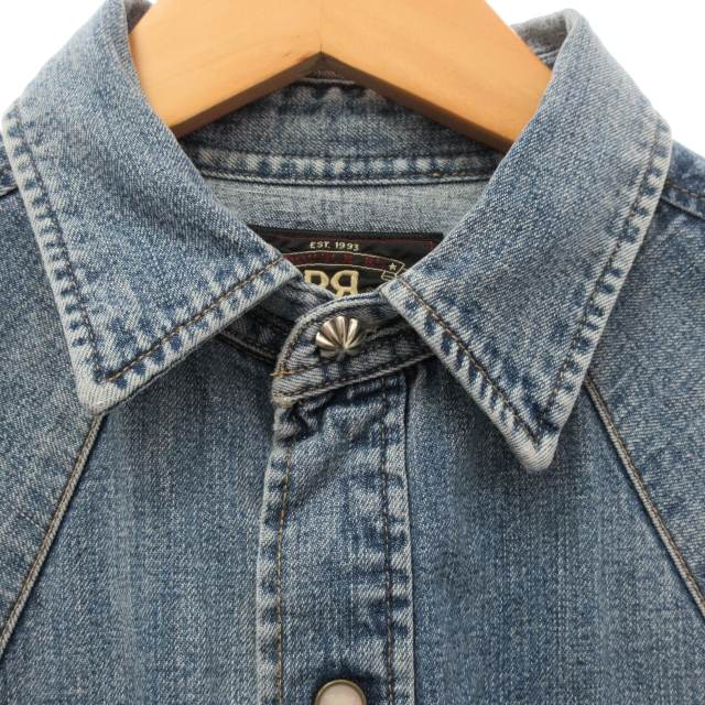 【美品】RRL ウェスタンデニムシャツ　インディゴ　XS コンチョボタン　長袖 美品RRL ウェスタンデニムシャツ インディゴ XS コンチョボタン 長袖
