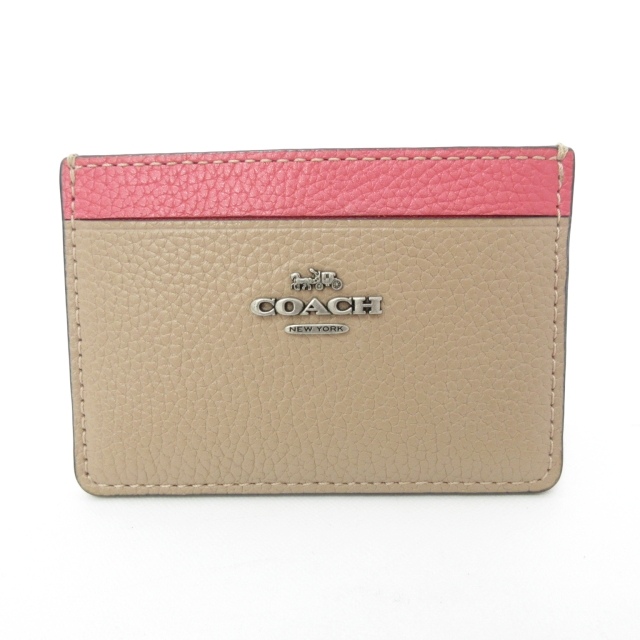 COACH カードケース ベージュ ピンク（レディース カードケース&パス 