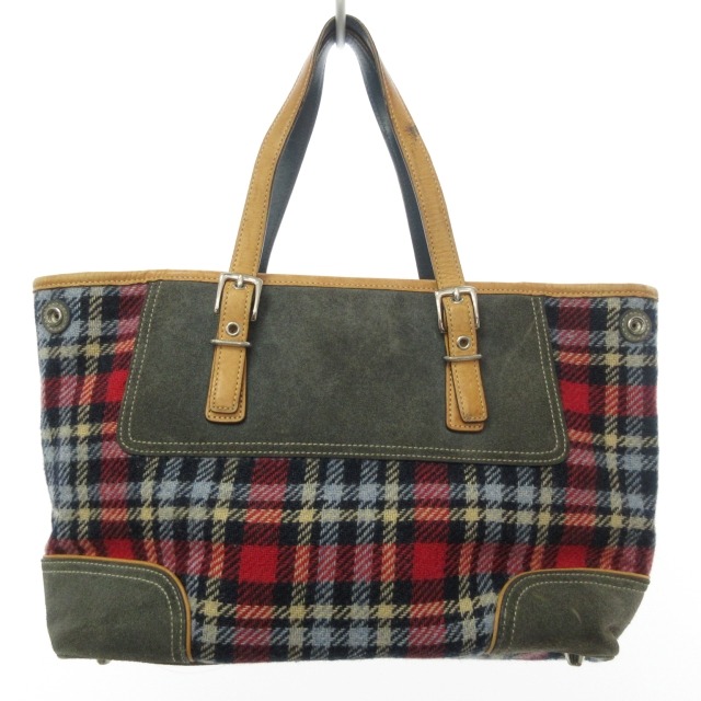 COACH チェック柄黒トートバッグ　2点セット COACH レディースバッグ（柄：チェック）｜ファッション