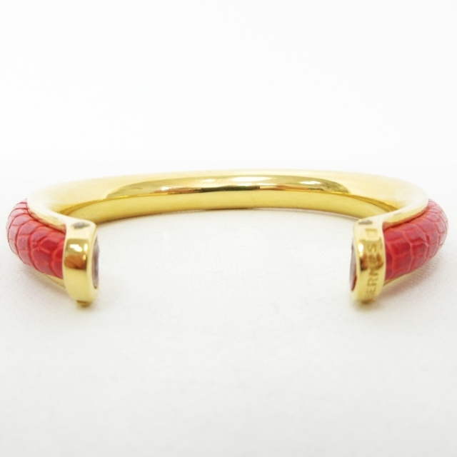 エルメス HERMES レザー×メタル バングル ブレスレット エンボス加工 