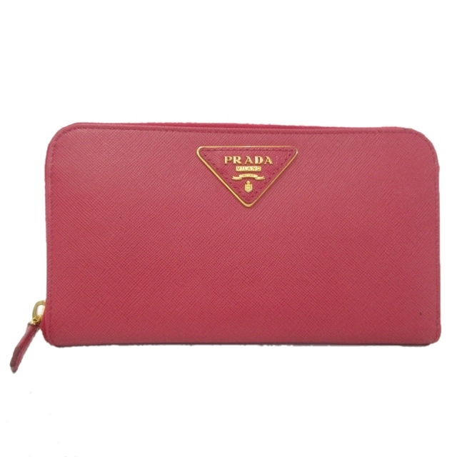 プラダ PRADA 長財布 ロングウォレット サフィアーノ レザー 三角 