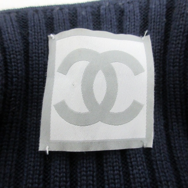 シャネル スポーツライン ジップアップ ニット ジャケット セーター 38 CHANEL シャネル スポーツライン ニット セーター ジップ ジャケット