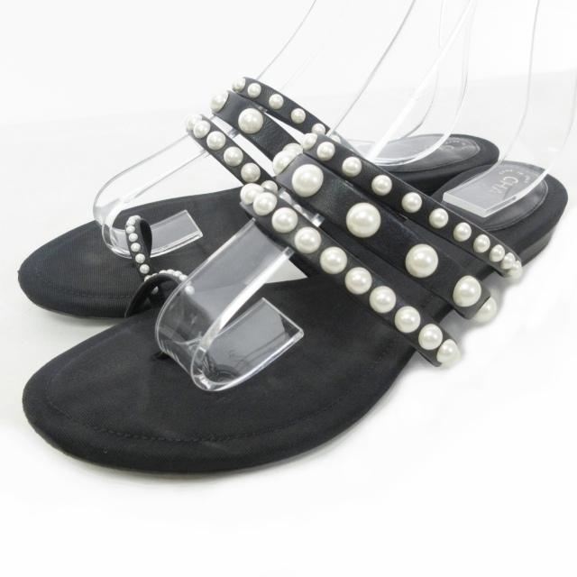 シャネル CHANEL フラットシューズ フェイクパール サンダル ミュール 