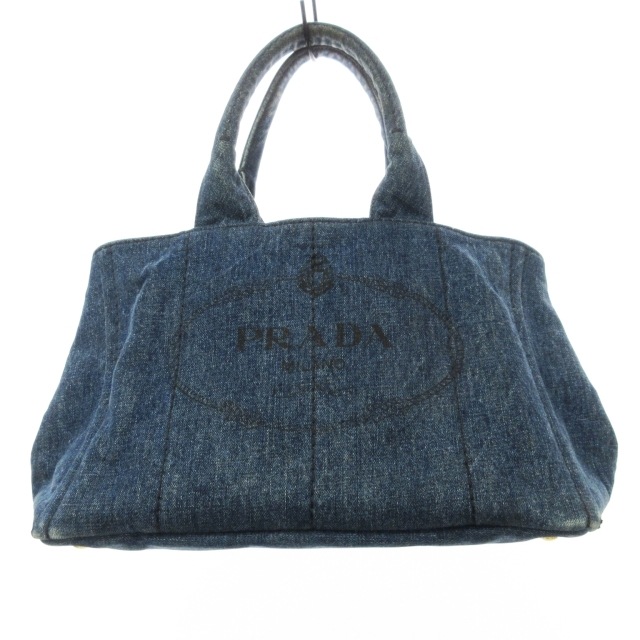 プラダ PRADA CANAPA カナパ M デニム トートバッグ ハンドバッグ 三角 