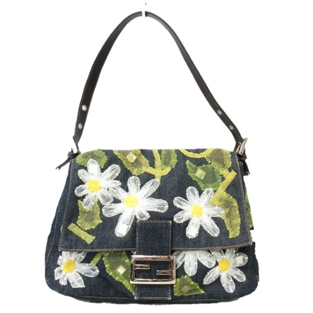 フェンディ FENDI マンマバケット デニム ワンショルダーバッグ 