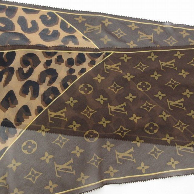 ルイヴィトン LOUIS VUITTON 美品 モノグラム 総柄ストール スカーフ  