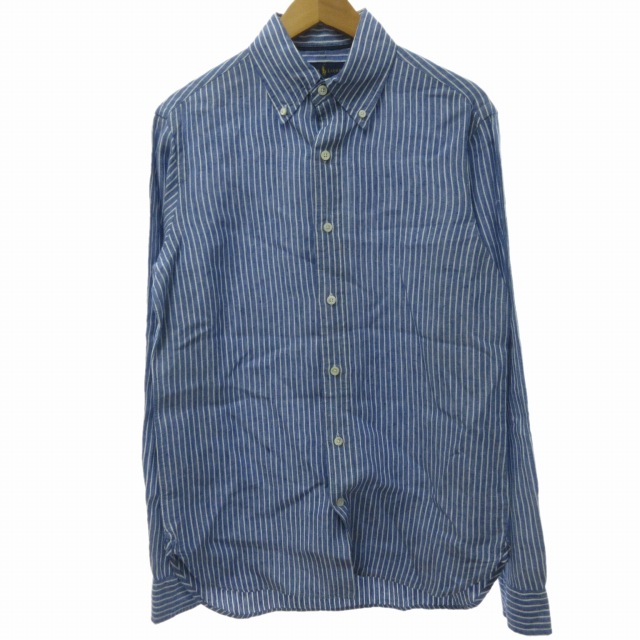 ラルフローレン RALPH LAUREN 美品 リネン ストライプシャツ ボタン 