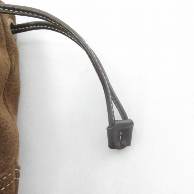 コーチ COACH 裏地シグネチャー 巾着バッグ ミニポーチ スエード 茶