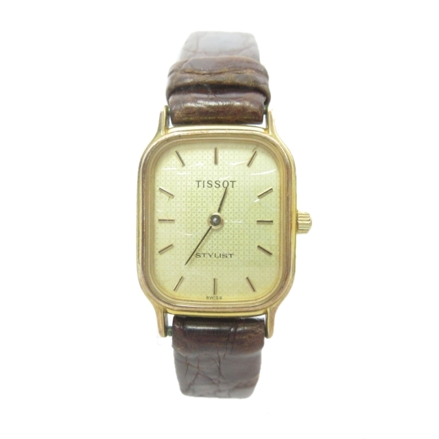 ティソ TISSOT STYLIST 腕時計 クォーツ ウォッチ クロコダイルレザー