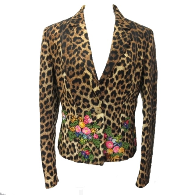 モスキーノ MOSCHINO 美品 テーラードジャケット ブレザー レオパード  