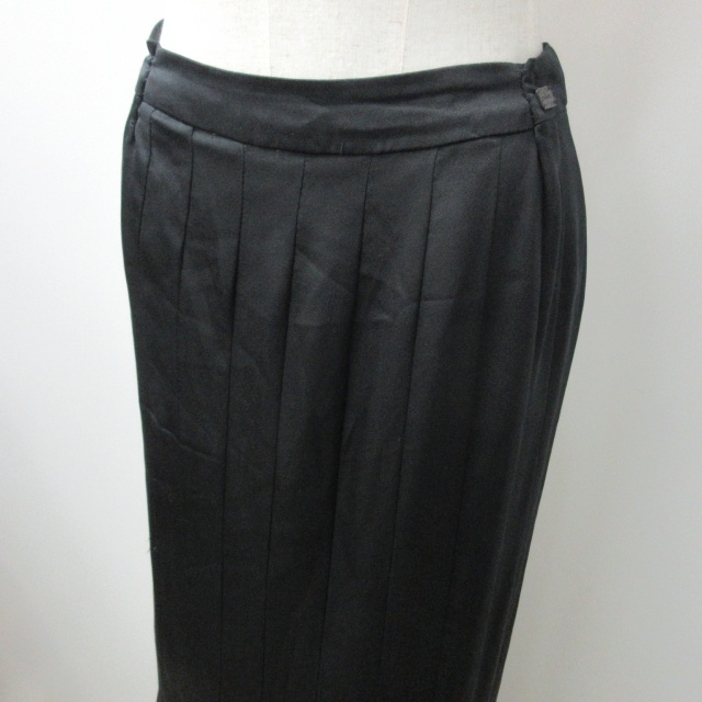 シャネル CHANEL 05C プリーツ ロングスカート ギャザー シルク100  