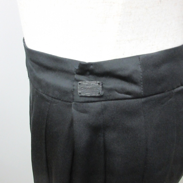 シャネル CHANEL 05C プリーツ ロングスカート ギャザー シルク100  