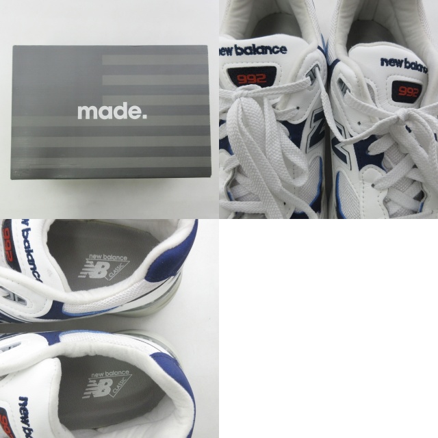 ニューバランス NEW BALANCE M992EC USA製 スニーカー シューズ 白 青