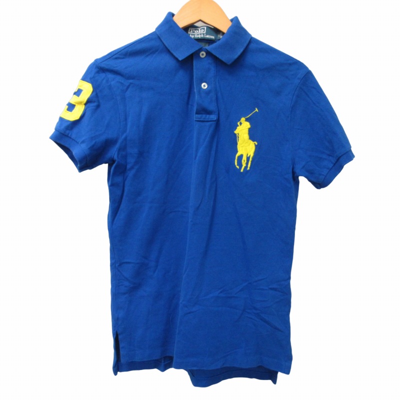 ラルフローレン ポロシャツ ビッグポニー ブルー 青 スペイン 国旗 L