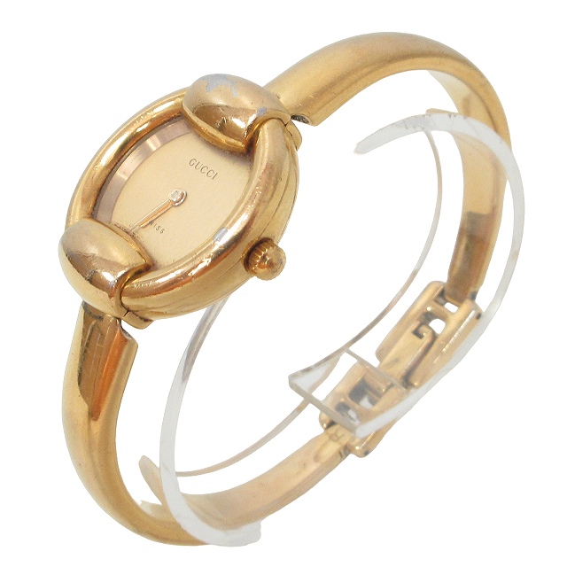 グッチ GUCCI 1400L バングルウォッチ 腕時計 クォーツ 2針 ゴールド  