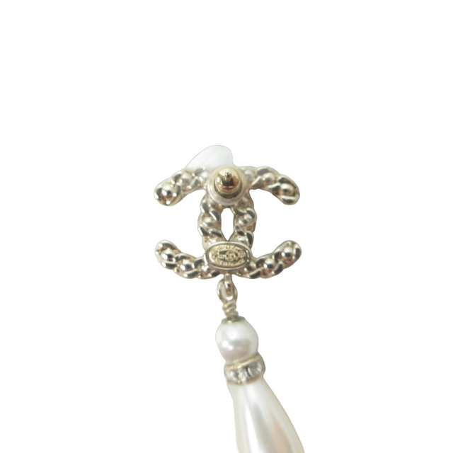 シャネル CHANEL 美品 A21 アシンメトリー フェイクパール×ココマーク