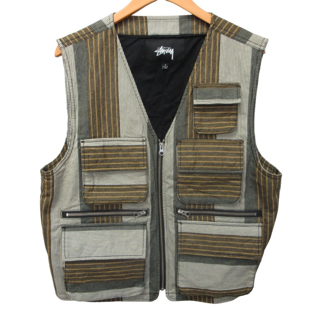 ステューシー STUSSY 20AW CARGO VEST ベスト ジレべスト ストライプ柄 