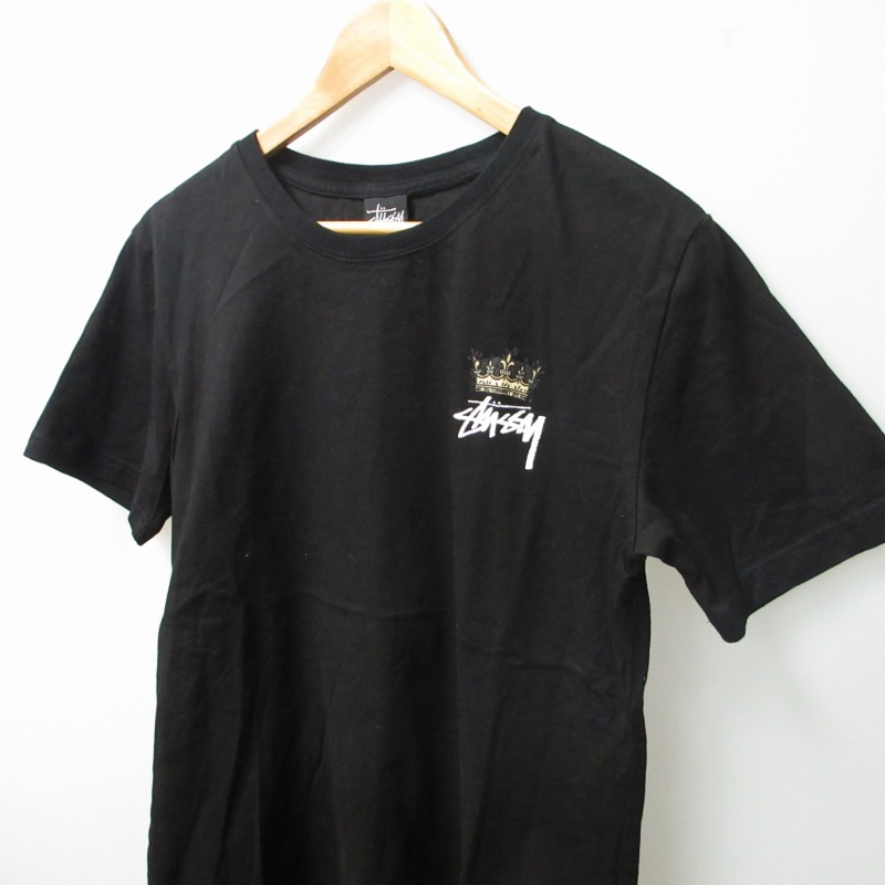 stussy ステューシー 7部丈 Tシャツ shirt 王冠 リンガーネック黒 ステューシー STUSSY 王冠 クラウン バックプリント Tシャツ