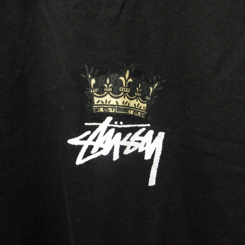 STUSSY クラウンロゴ 半袖ポロシャツ M ブラック ステューシー STUSSY 王冠 クラウン バックプリント Tシャツ