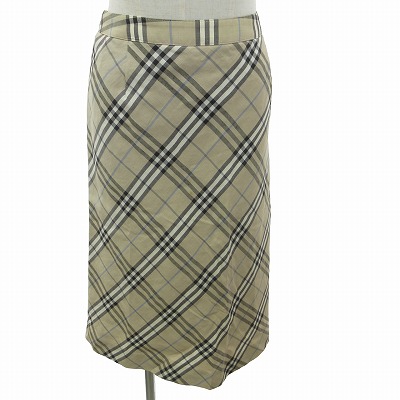 バーバリー ロンドン BURBERRY LONDON スカート ノバチェック リネン 