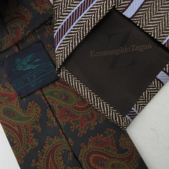エトロ ETRO ×エルメネジルド ゼニア Ermenegildo Zegna 美品 ネクタイ 