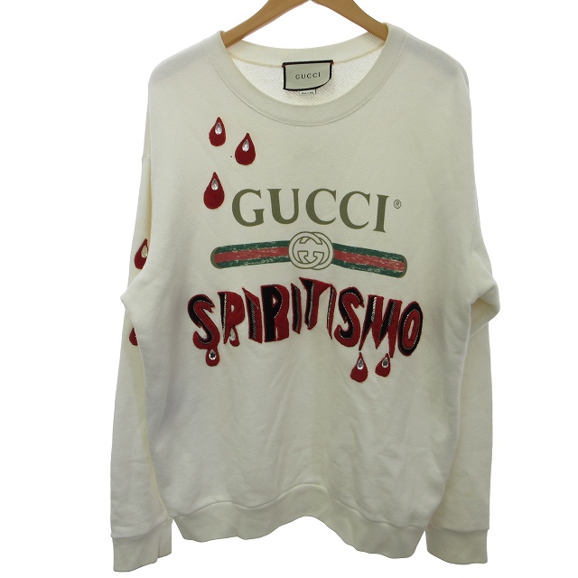 グッチ GUCCI スウェット トレーナー ロゴプリント ビジュー装飾  