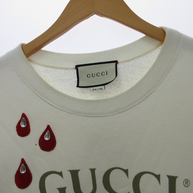 グッチ GUCCI スウェット トレーナー ロゴプリント ビジュー装飾 