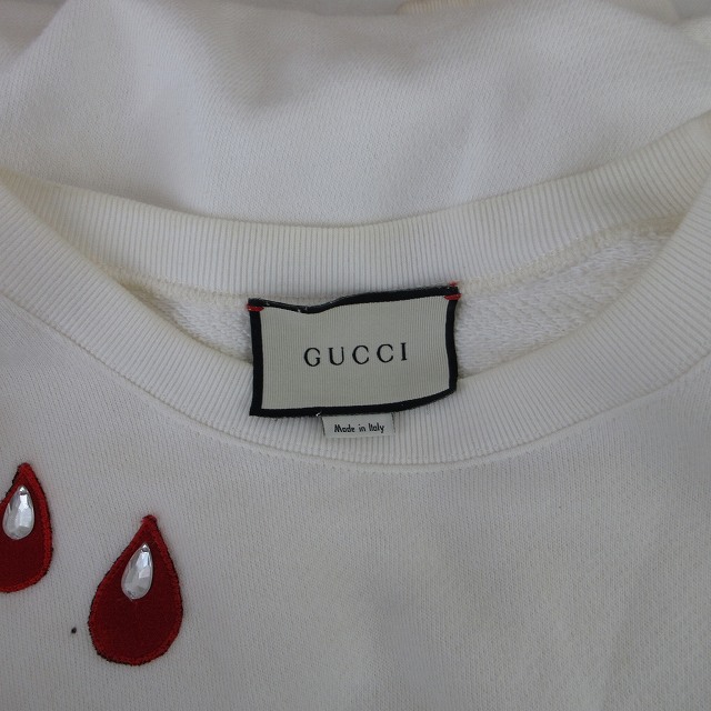 グッチ GUCCI スウェット トレーナー ロゴプリント ビジュー装飾 