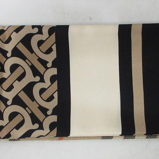 バーバリー BURBERRY 美品 TRIPLE CHECK スカーフ ストール TBロゴ  