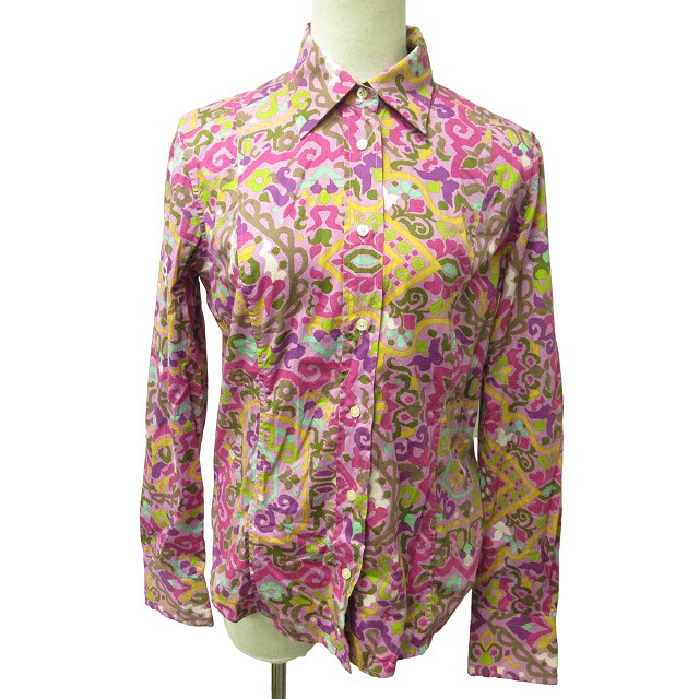 エトロ ETRO シャツ ブラウス 総柄 イタリア製 ストレッチ有 長袖 
