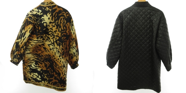レオナール LEONARD FASHION リバーシブル シルク中綿コート 