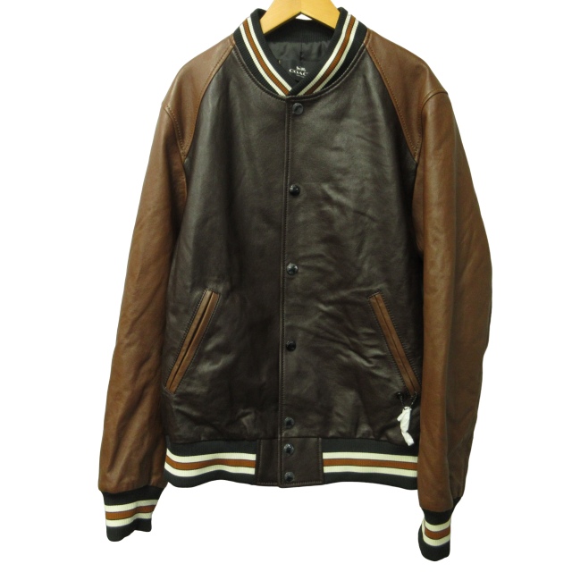 未使用品 コーチ COACH タグ付 スタジャン ラムレザージャケット  