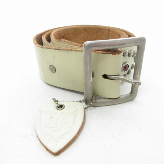 エイチティーシー HTC スタッズ レザーベルト ビジュー装飾 シルバー  