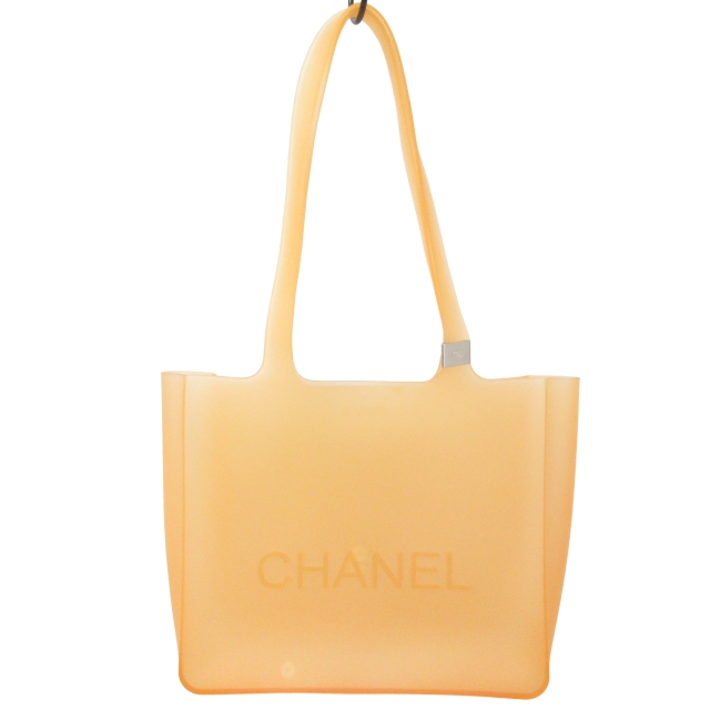 シャネル CHANEL ラバートート ハンドバッグ ロゴ シルバー金具 クリア 