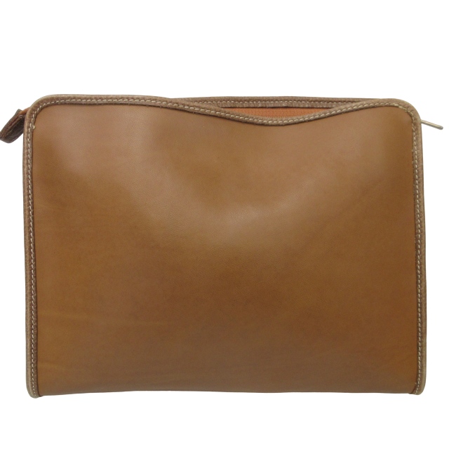 ランセル LANCEL セカンドバッグ クラッチバッグ ゴールド金具 茶 