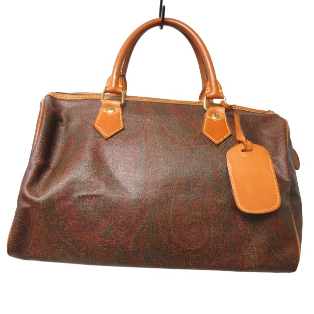 エトロ ETRO ハンドバッグ トートバッグ ボストンバッグ レザー アルニカペイズリー ロゴ ブラウン系 茶系 0114 WY レディース 098-902312300019