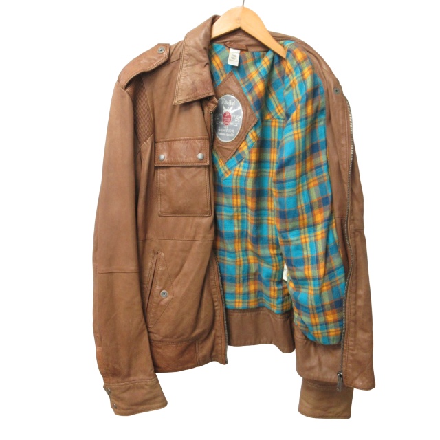 新品 ディーゼル スペリオール ラムレザージャケット ライダース 裏地