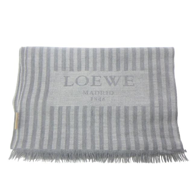 LOEWE ウールマフラー グレー LOEWE [正規ラッピング済] ロエベ マフラー モヘア ウール