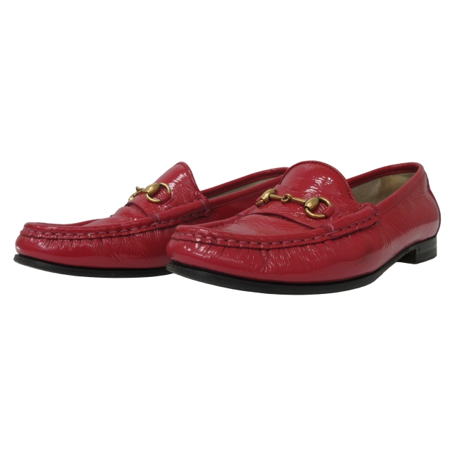 グッチ GUCCI ホースビット ローファー モカシン シューズ エナメル 