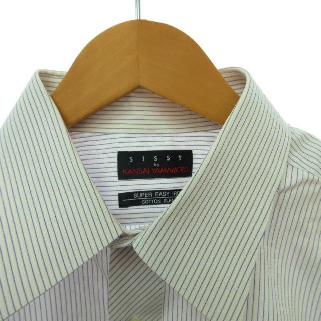 00's \"KANSAI YAMAMOTO\" デザイン ストライプドレスシャツ 00´s KANSAI YAMAMOTO デザイン ストライプドレスシャツ