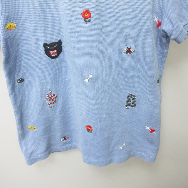 グッチ GUCCI 18SS エンブロイダリー ポロシャツ カットソー 総柄刺繍 