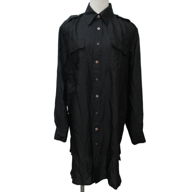 ラルフローレン RALPH LAUREN ミリタリーシャツワンピース 長袖 シルク  