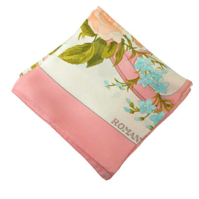 エルメス HERMES 美品 ROMANTIQUE カレ90 スカーフ ストール 花柄 