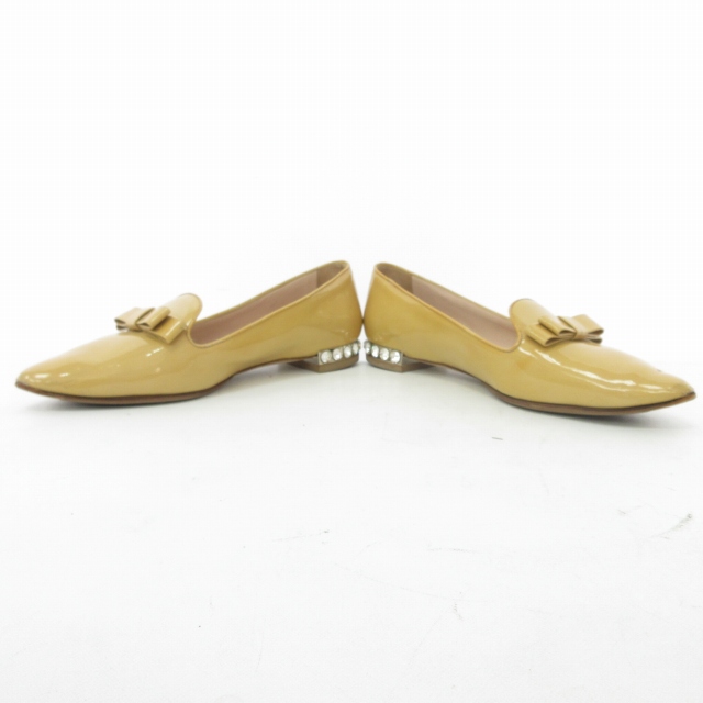 ミュウミュウ miumiu パテントパンプス エナメルシューズ 靴 ビジュー